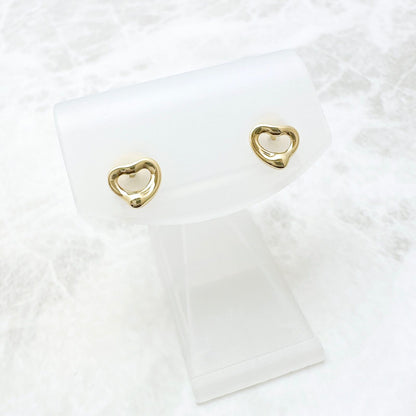 Tiffany & Co Open Heart Yellow Gold Earrings — view 2