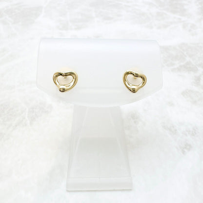 Tiffany & Co Open Heart Yellow Gold Earrings — view 3