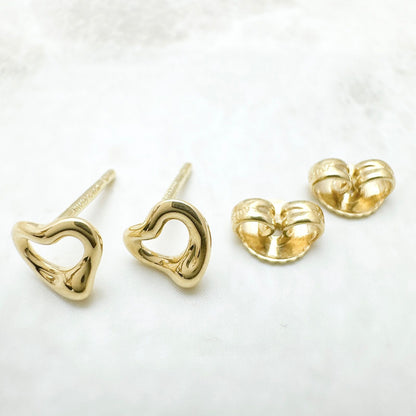 Tiffany & Co Open Heart Yellow Gold Earrings — view 6