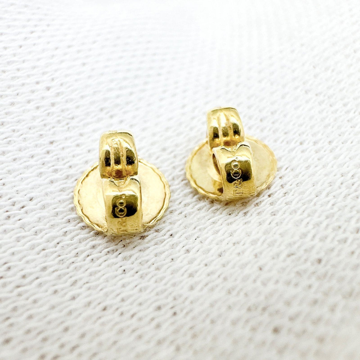Tiffany & Co Open Heart Yellow Gold Earrings — view 8