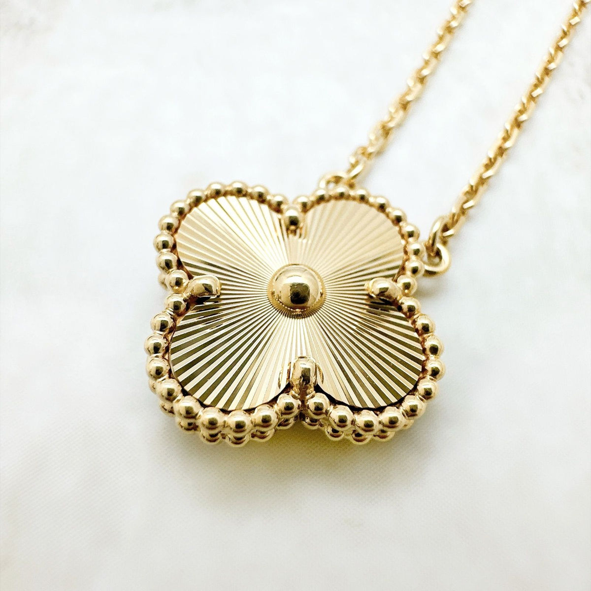 Van Cleef & Arpels Vintage Alhambra Yellow Gold Necklace — view 4