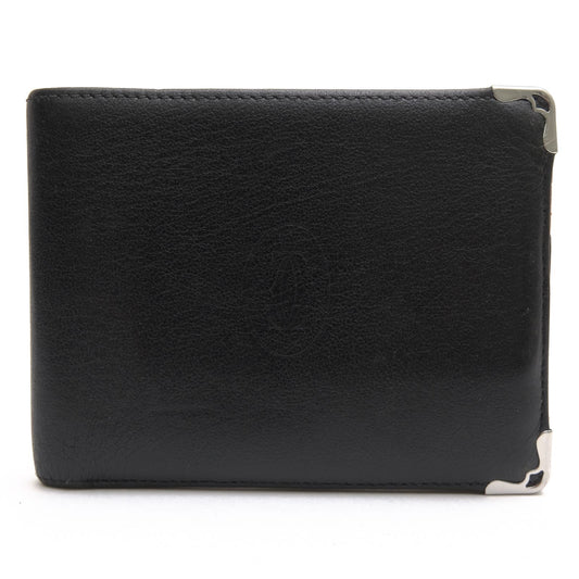 Cartier Wallet Leather Black Must de Cartier Card Bifold