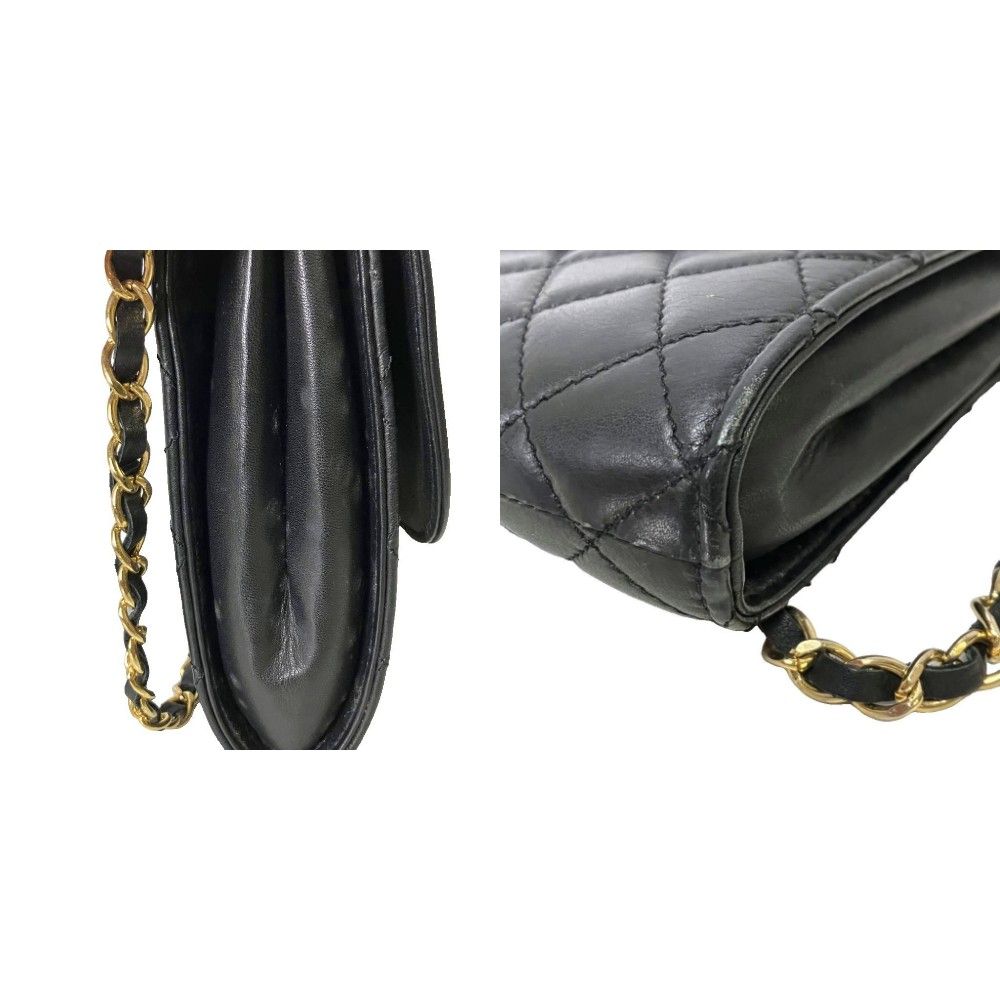 Chanel Maxi Quilted Lambskin Chain Shoulder Bag Vintage Black — view 7