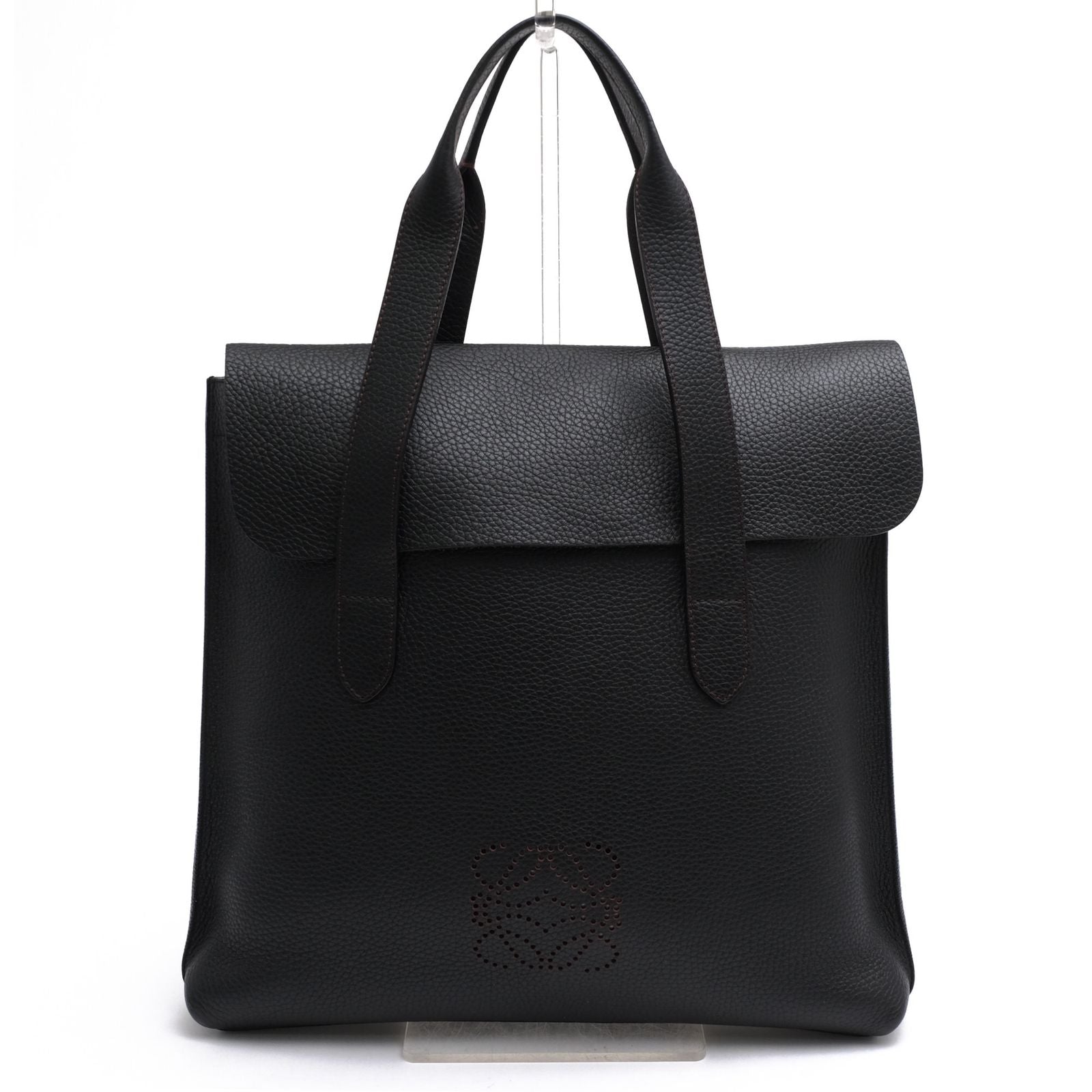 Loewe Tote Bag Leather Black Anagram Sully