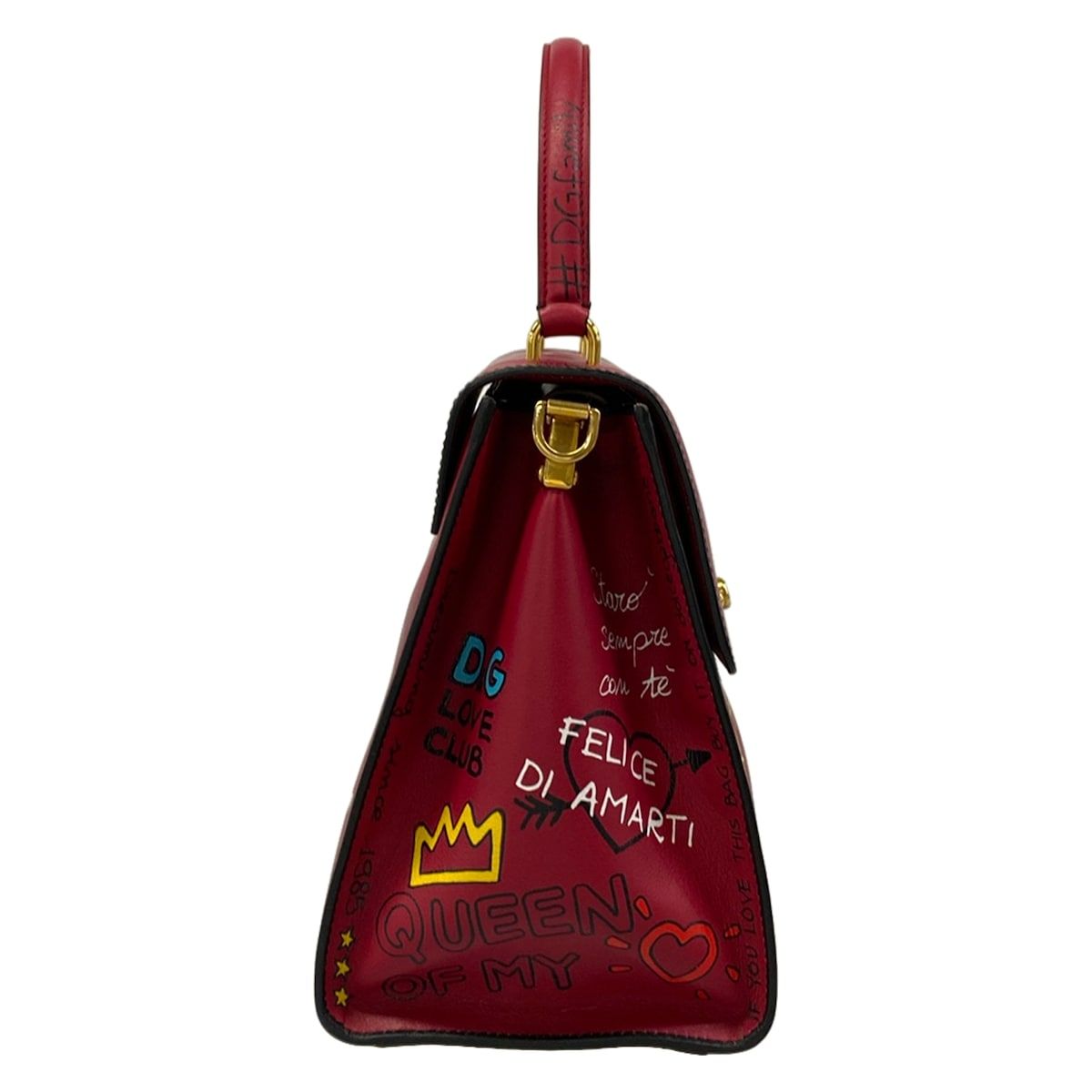 Dolce & Gabbana Handbag Welcome Bag Bordeaux Multi Graffiti Leather — view 2