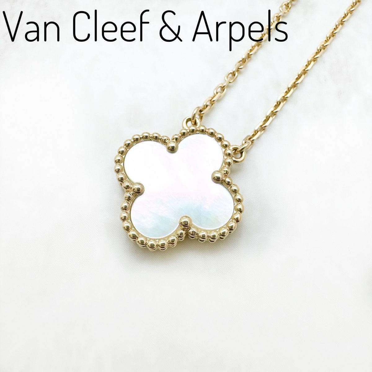 Van Cleef & Arpels Vintage Alhambra Mother of Pearl Yellow Gold Necklace