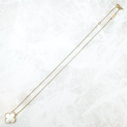 Van Cleef & Arpels Vintage Alhambra Mother of Pearl Yellow Gold Necklace — view 6