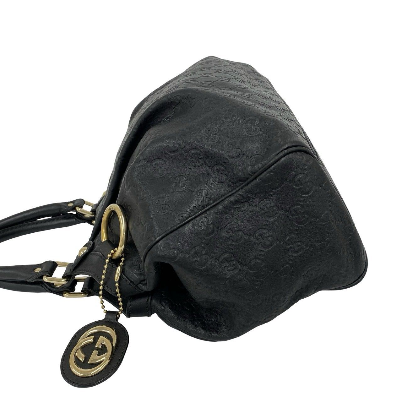 Gucci Sookie Guccissima Leather Tote Shoulder Bag Black — view 5