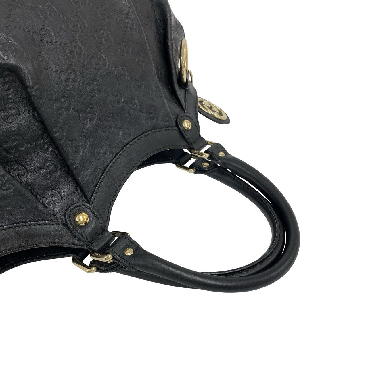 Gucci Sookie Guccissima Leather Tote Shoulder Bag Black — view 4