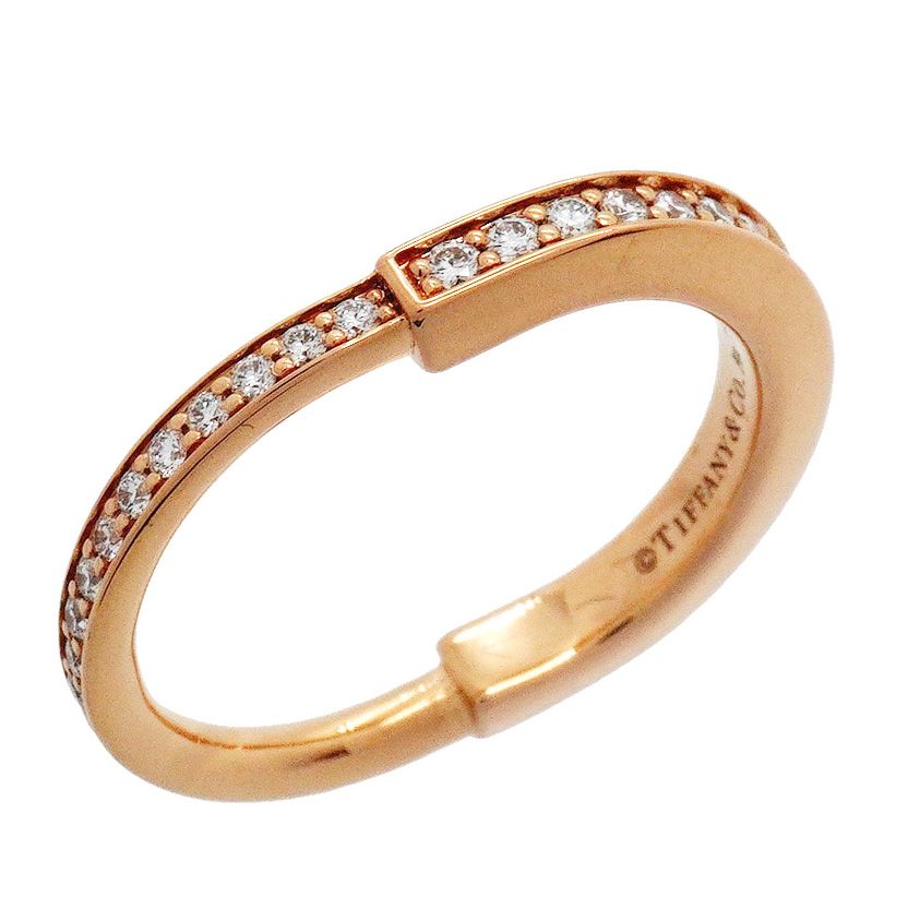 Tiffany & Co Ring Lock Full Diamond 18K Pink Gold