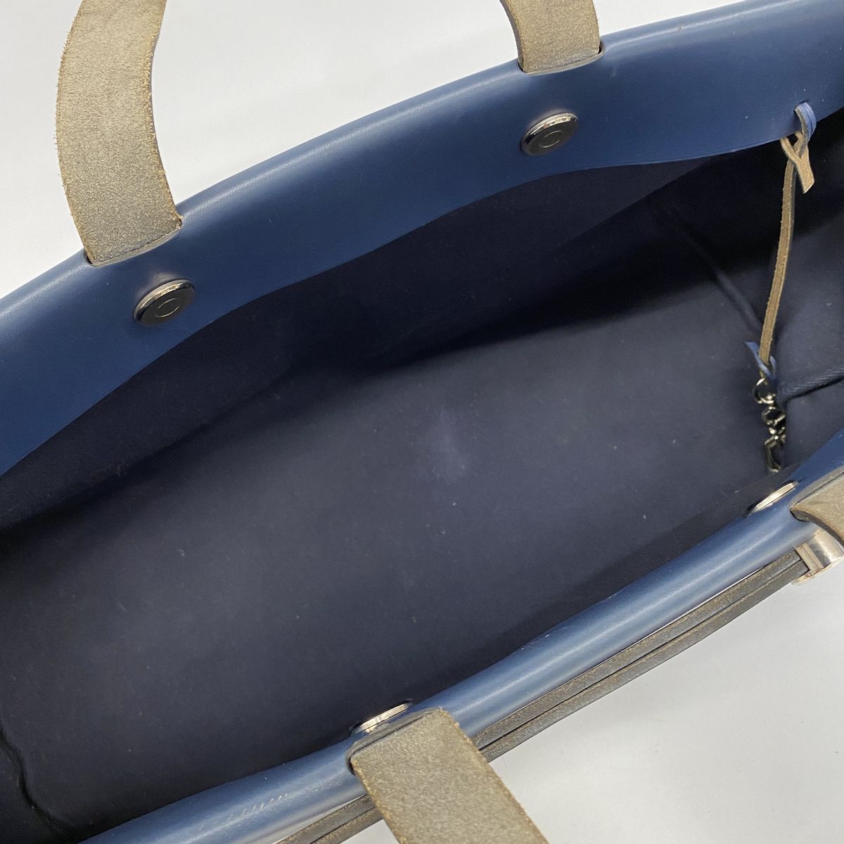 Hermes Tote Bag Herbag Cabas Toile Ash Navy Silver — view 4