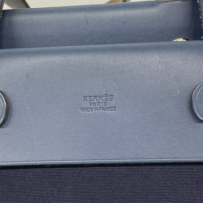 Hermes Tote Bag Herbag Cabas Toile Ash Navy Silver — view 5