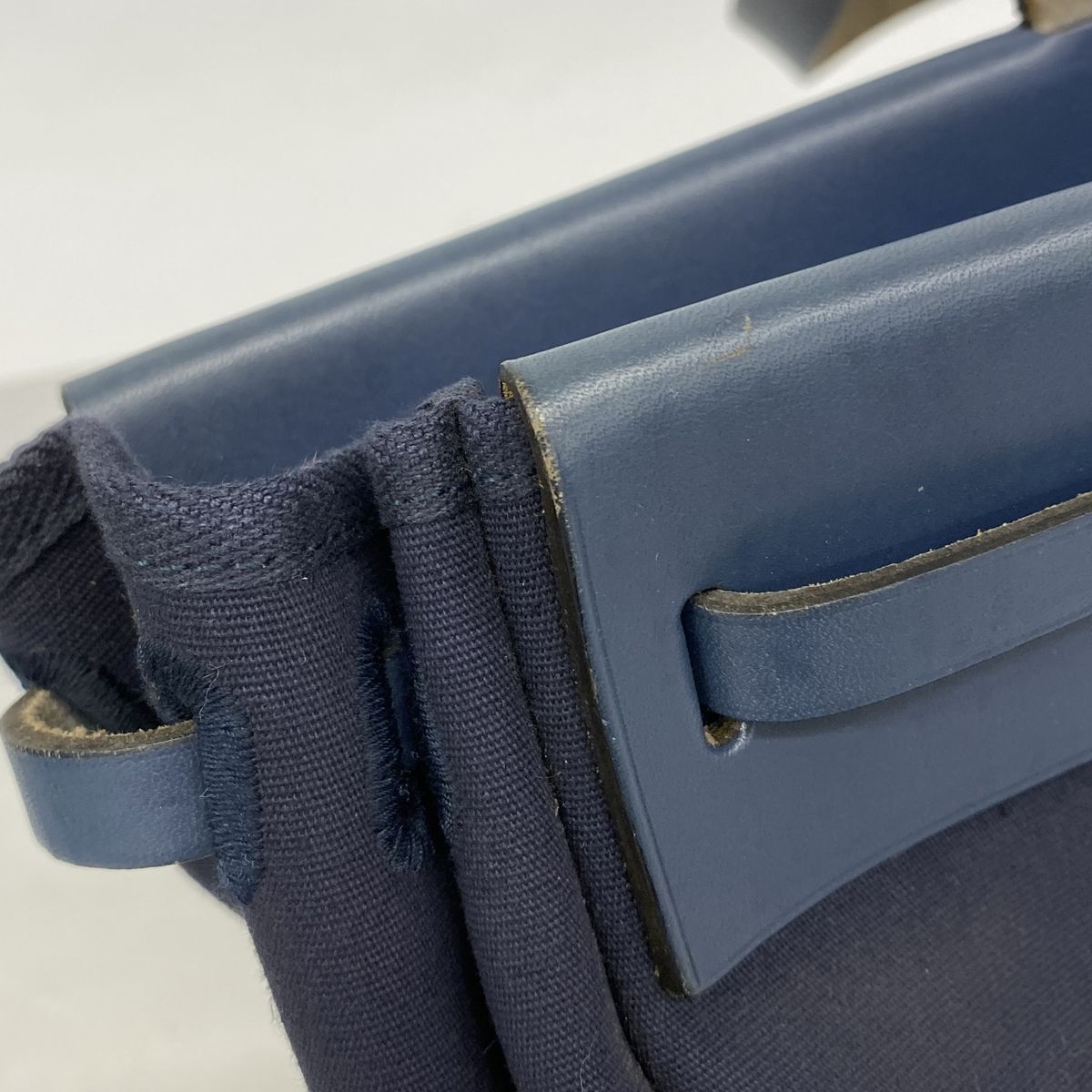 Hermes Tote Bag Herbag Cabas Toile Ash Navy Silver — view 6