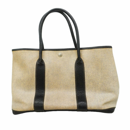 Hermes Tote Bag Garden Party PM Toile Ash Black Silver