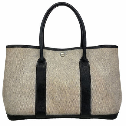 Hermes Tote Bag Garden Party PM Toile Ash Black Silver