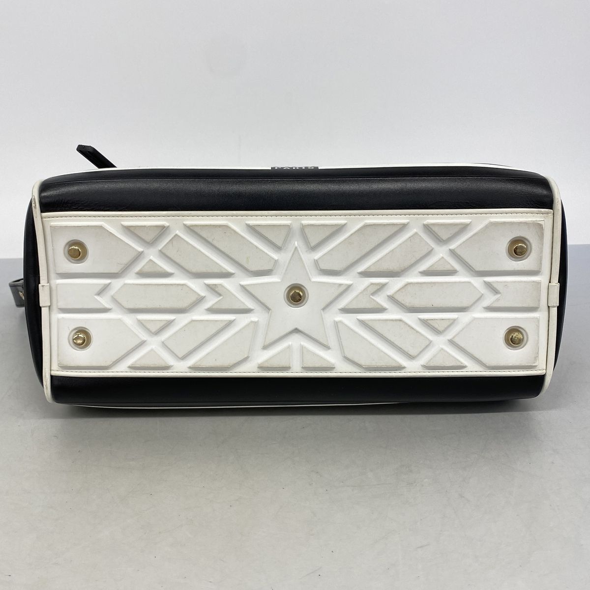 Dior Handbag Vibe Leather Black White Gold 2-Way Back — view 3
