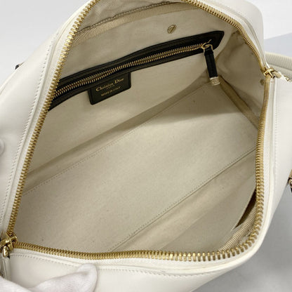 Dior Handbag Vibe Leather Black White Gold 2-Way Back — view 4
