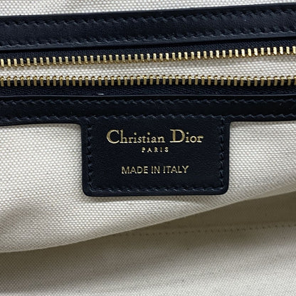 Dior Handbag Vibe Leather Black White Gold 2-Way Back — view 5