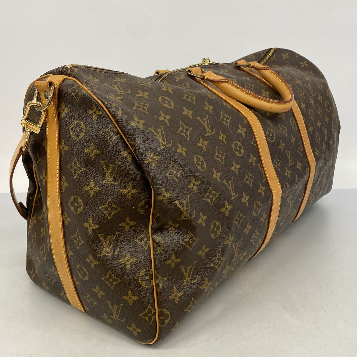 Louis Vuitton Boston Bag Monogram Keepall Bandouliere 55 Brown — view 2