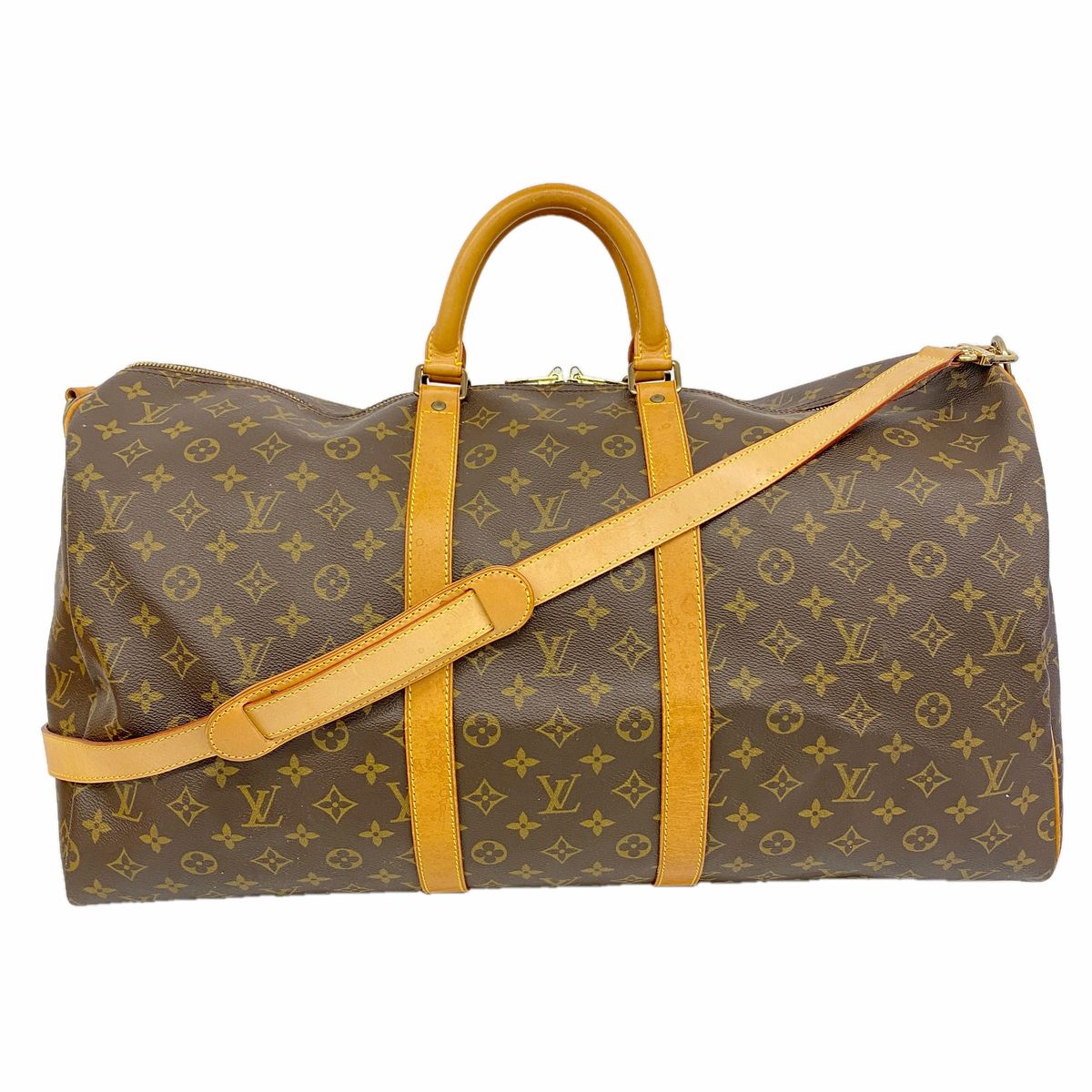 Louis Vuitton Boston Bag Monogram Keepall Bandouliere 55 Brown