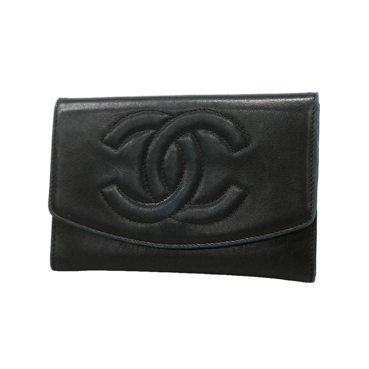 Chanel Coin Purse Lambskin Black Gold
