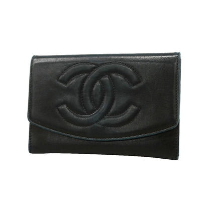 Chanel Coin Purse Lambskin Black Gold