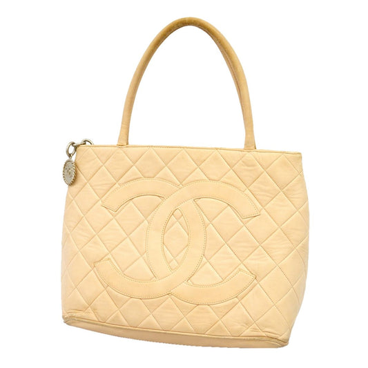 Chanel Tote Bag Reissue Lambskin Beige Silver