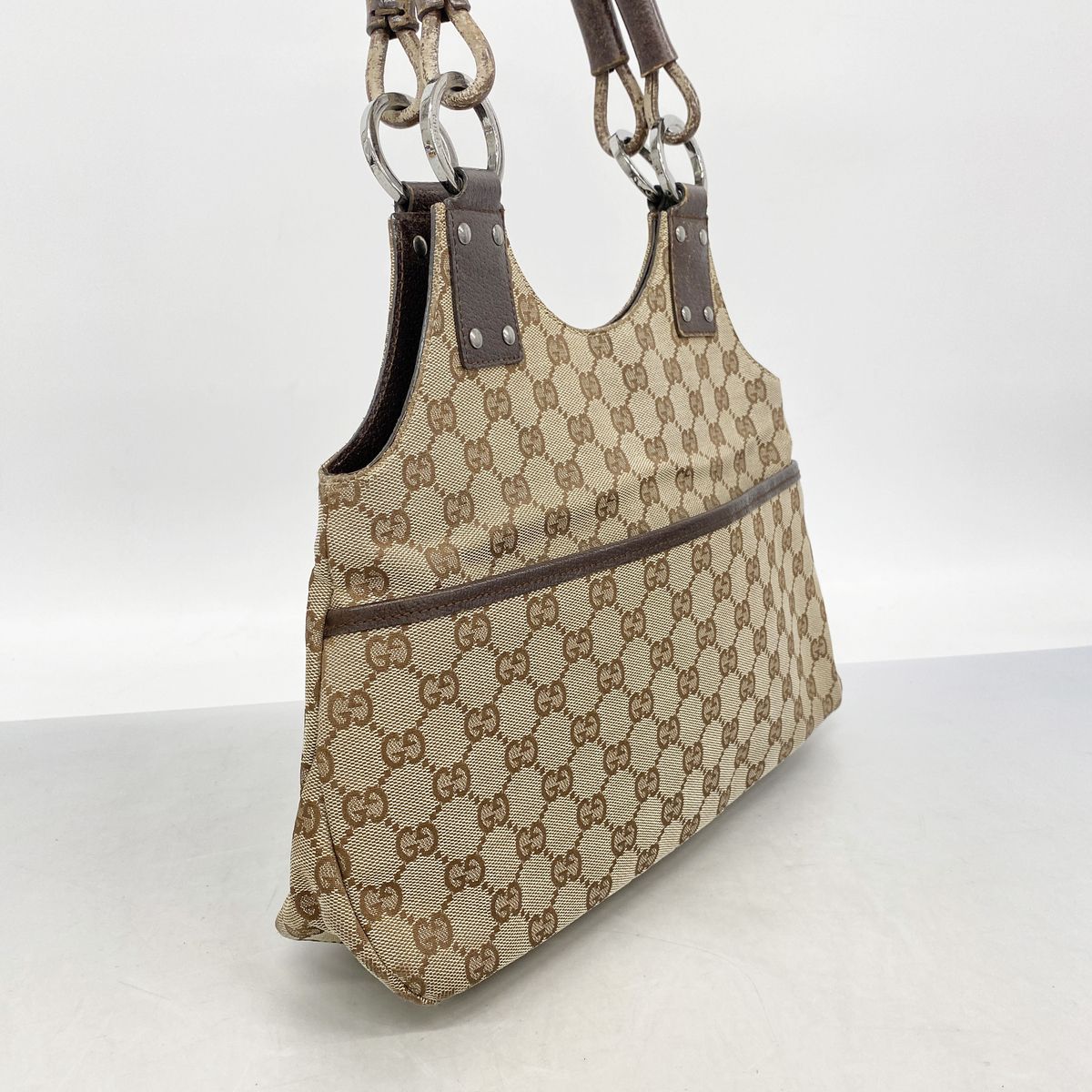 Gucci Handbag GG Canvas Beige Silver — view 2