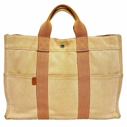 Hermes Tote Bag New Fourre Tout MM Canvas Orange Silver