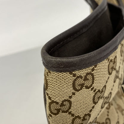 Gucci Tote Bag GG Canvas Beige Brown Gold — view 8