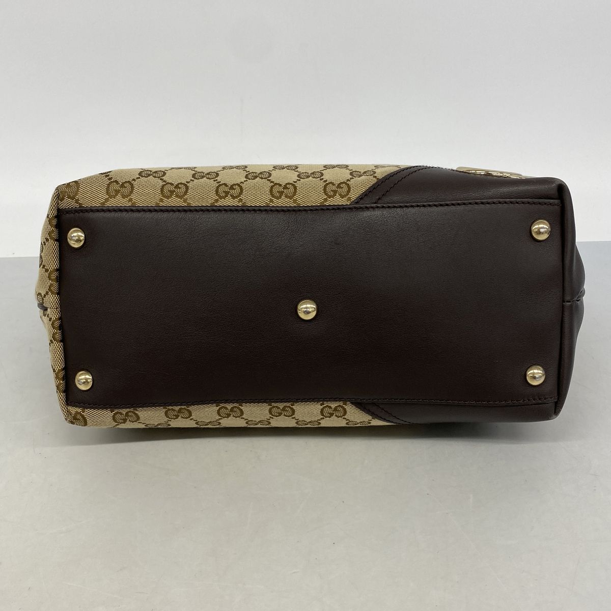 Gucci Tote Bag GG Canvas Beige Brown Gold — view 3