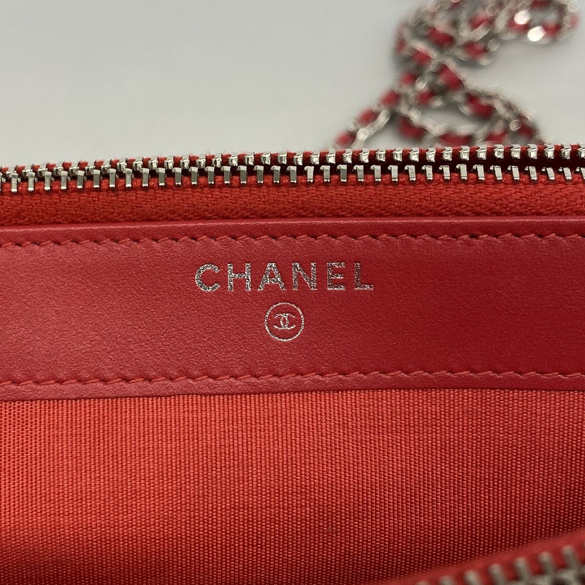 Chanel Shoulder Bag Boy Quilted Caviar Leather Red Silver — view 5
