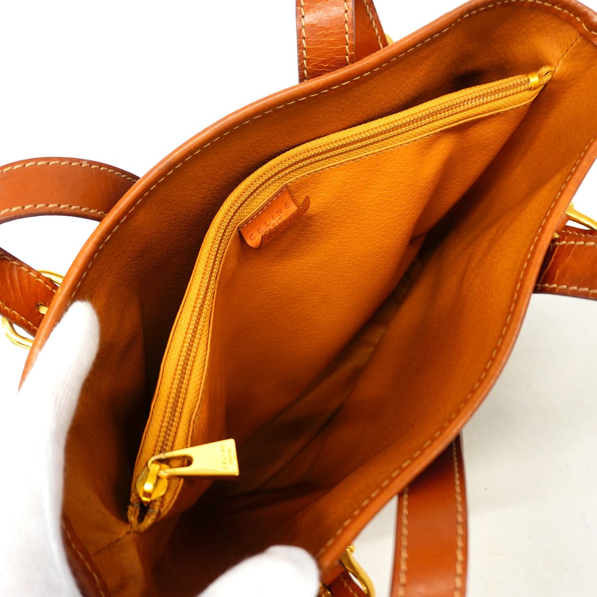 Celine Tote Bag Macadam Brown Gold — view 4