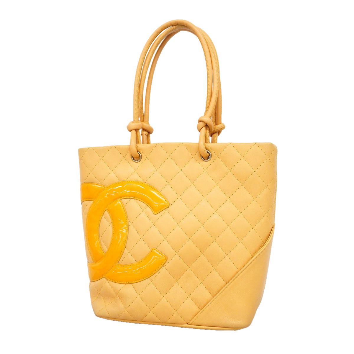Chanel Tote Bag Cambon Lambskin Beige Silver