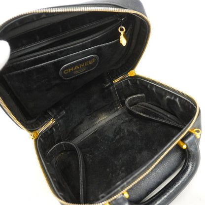 Chanel Vanity Bag Caviar Leather Black Gold — view 4