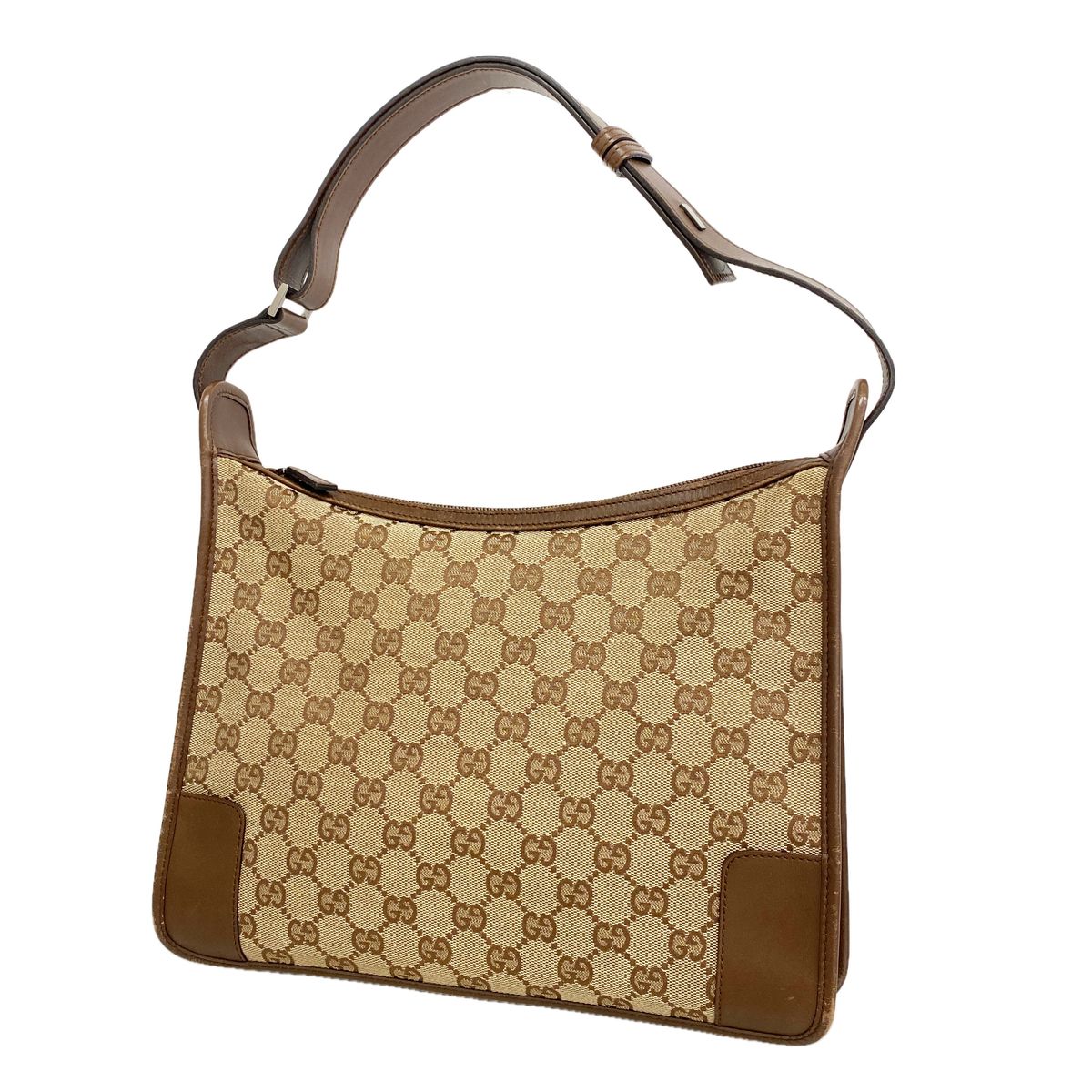 Gucci Shoulder Bag GG Canvas 001 Beige Silver