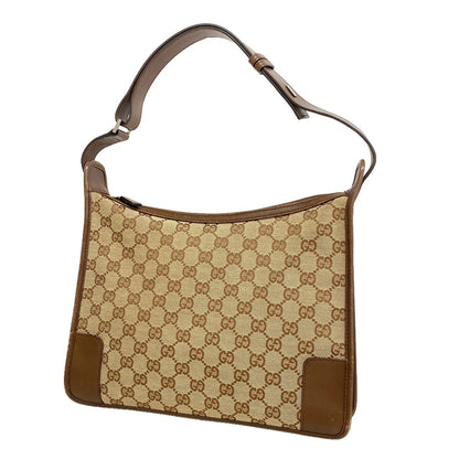 Gucci Shoulder Bag GG Canvas 001 Beige Silver