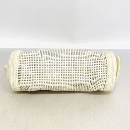 Chanel Shoulder Bag Perforated Leather Ivory Silver — view 3