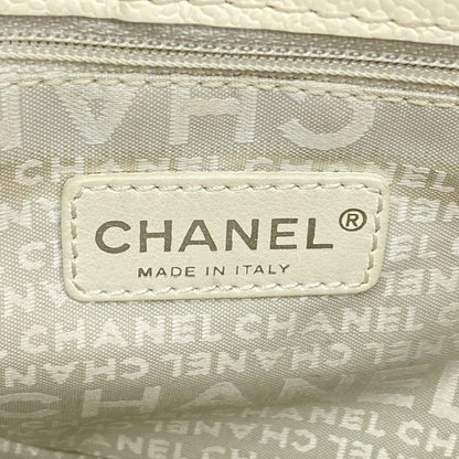 Chanel Shoulder Bag Perforated Leather Ivory Silver — view 5