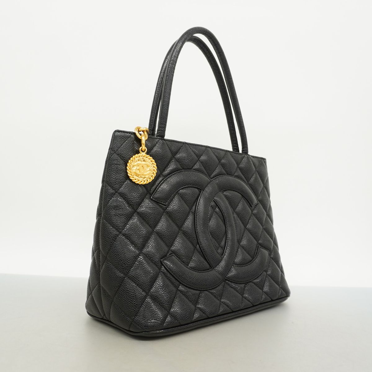 Chanel Tote Bag Reissue Caviar Leather Black Gold — view 2