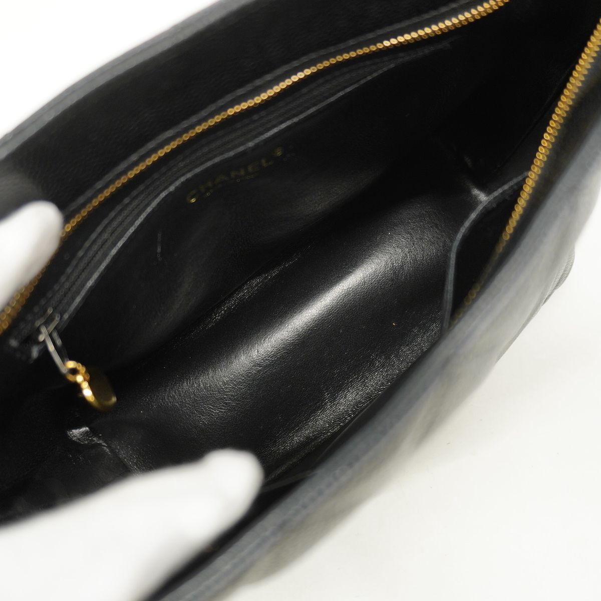 Chanel Tote Bag Reissue Caviar Leather Black Gold — view 4