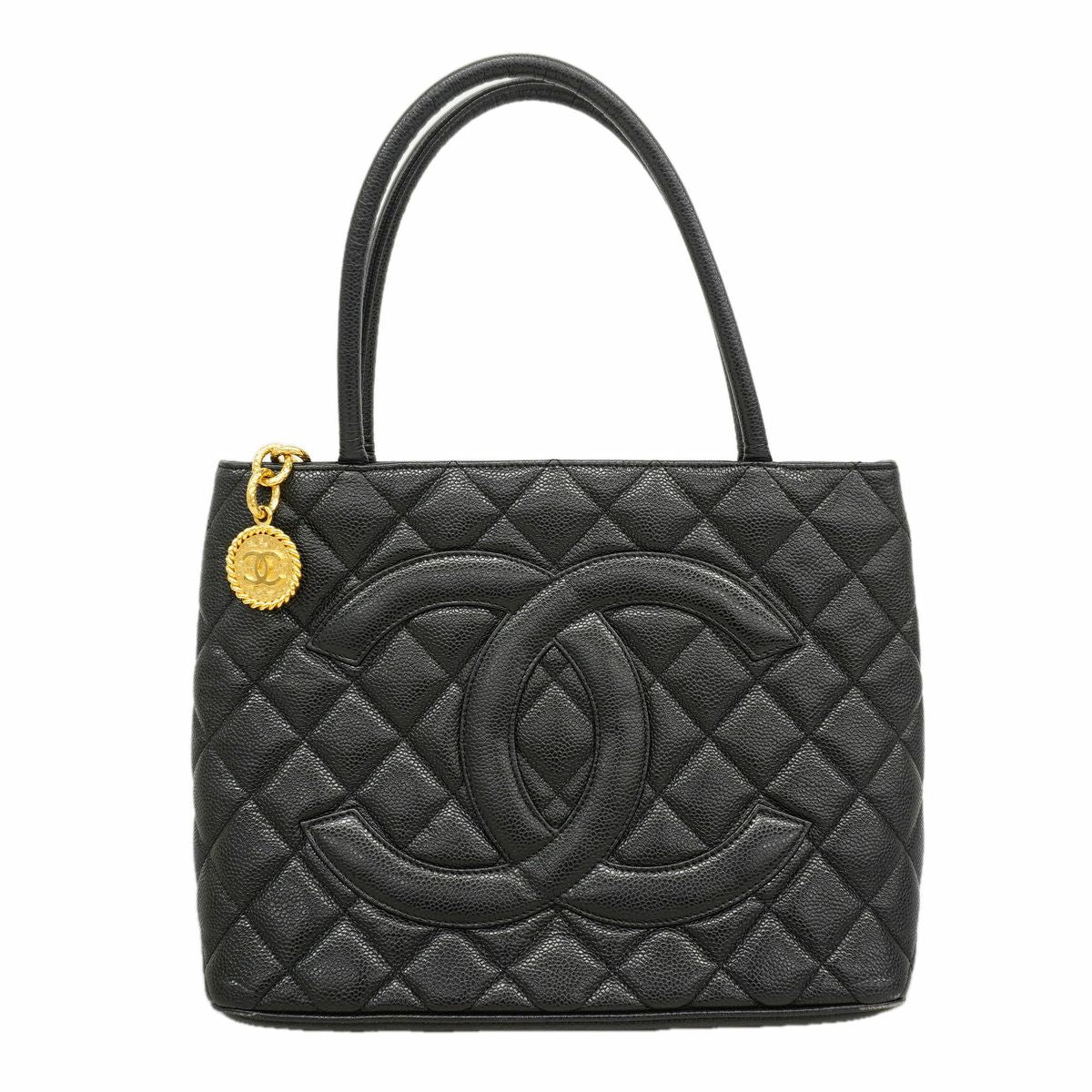 Chanel Tote Bag Reissue Caviar Leather Black Gold
