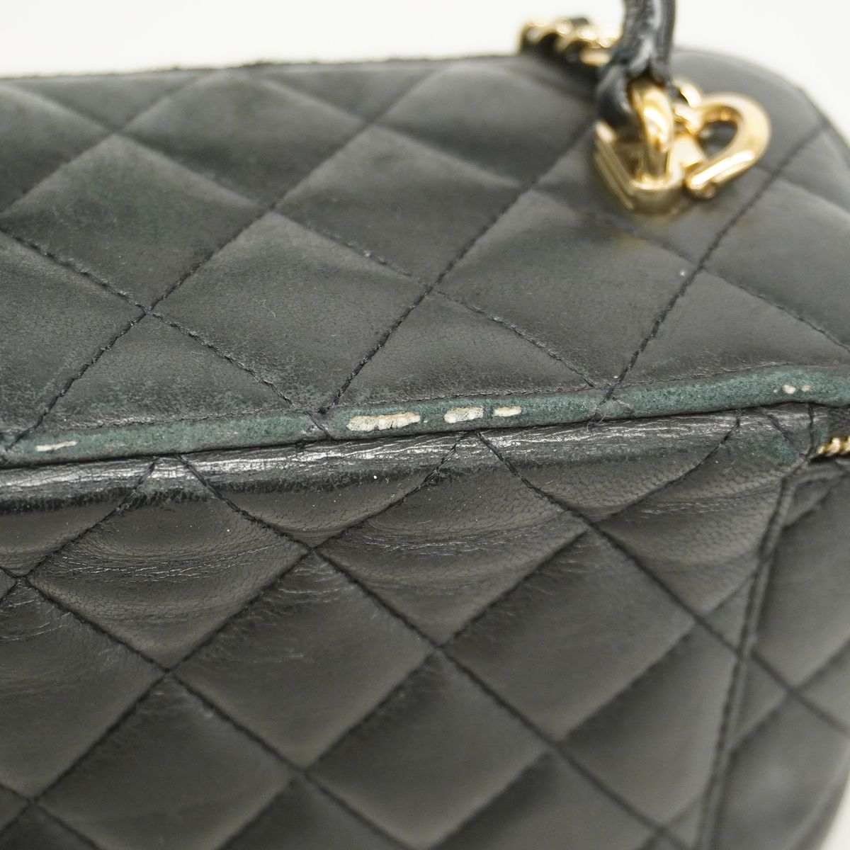 Chanel Vanity Bag Quilted Lambskin Black Champagne Gold — view 7