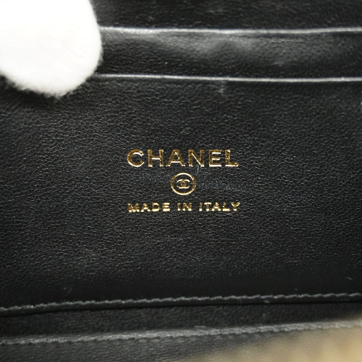 Chanel Vanity Bag Quilted Lambskin Black Champagne Gold — view 5