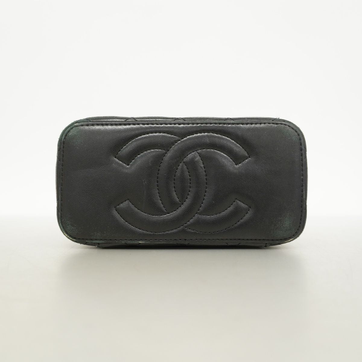 Chanel Vanity Bag Quilted Lambskin Black Champagne Gold — view 3