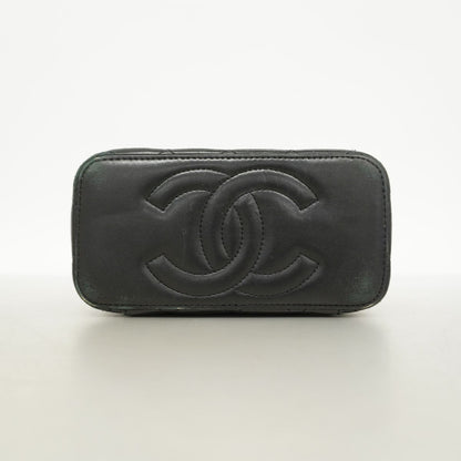 Chanel Vanity Bag Quilted Lambskin Black Champagne Gold — view 3