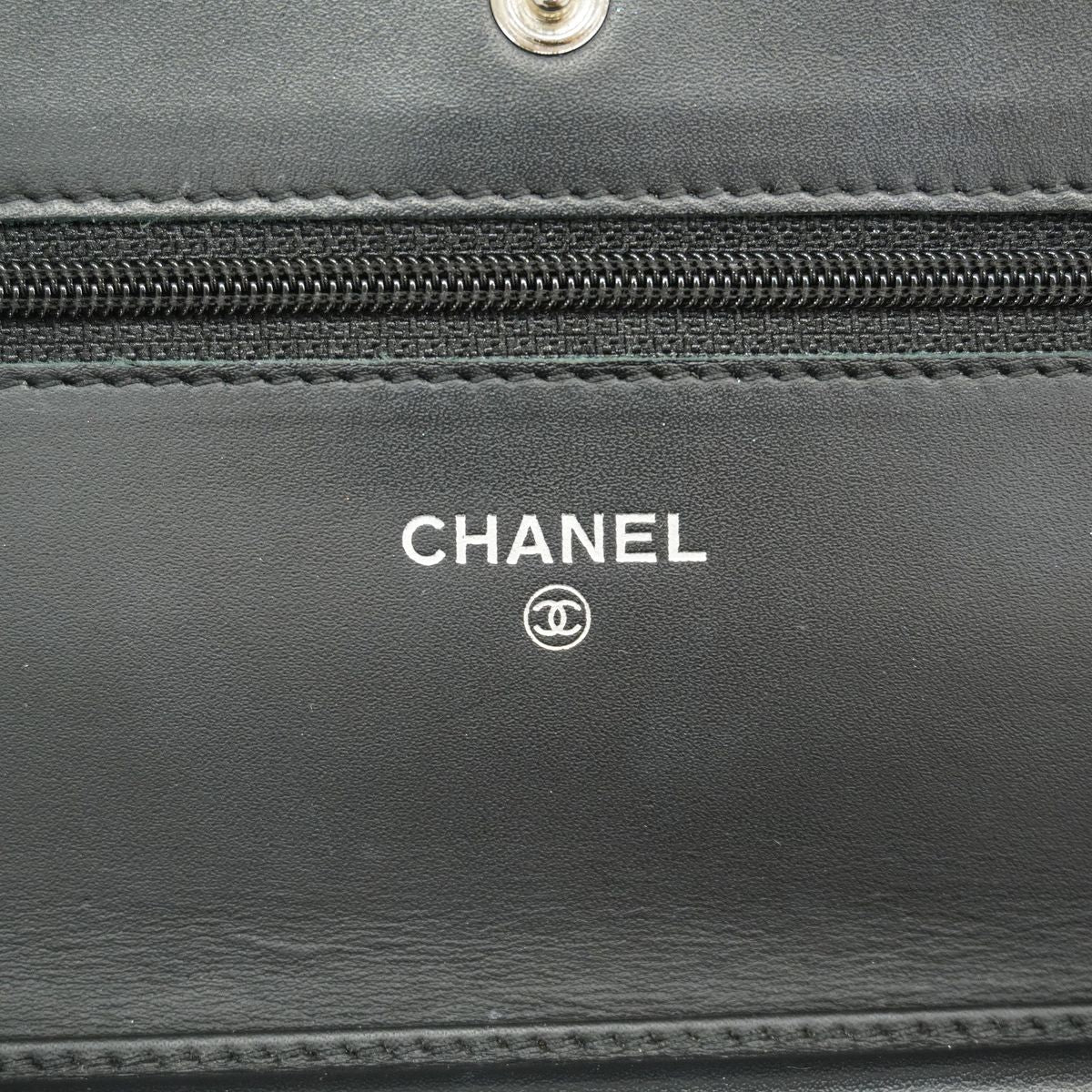 Chanel Wallet on Chain Caviar Leather Ebene Silver Shoulder Bag — view 5