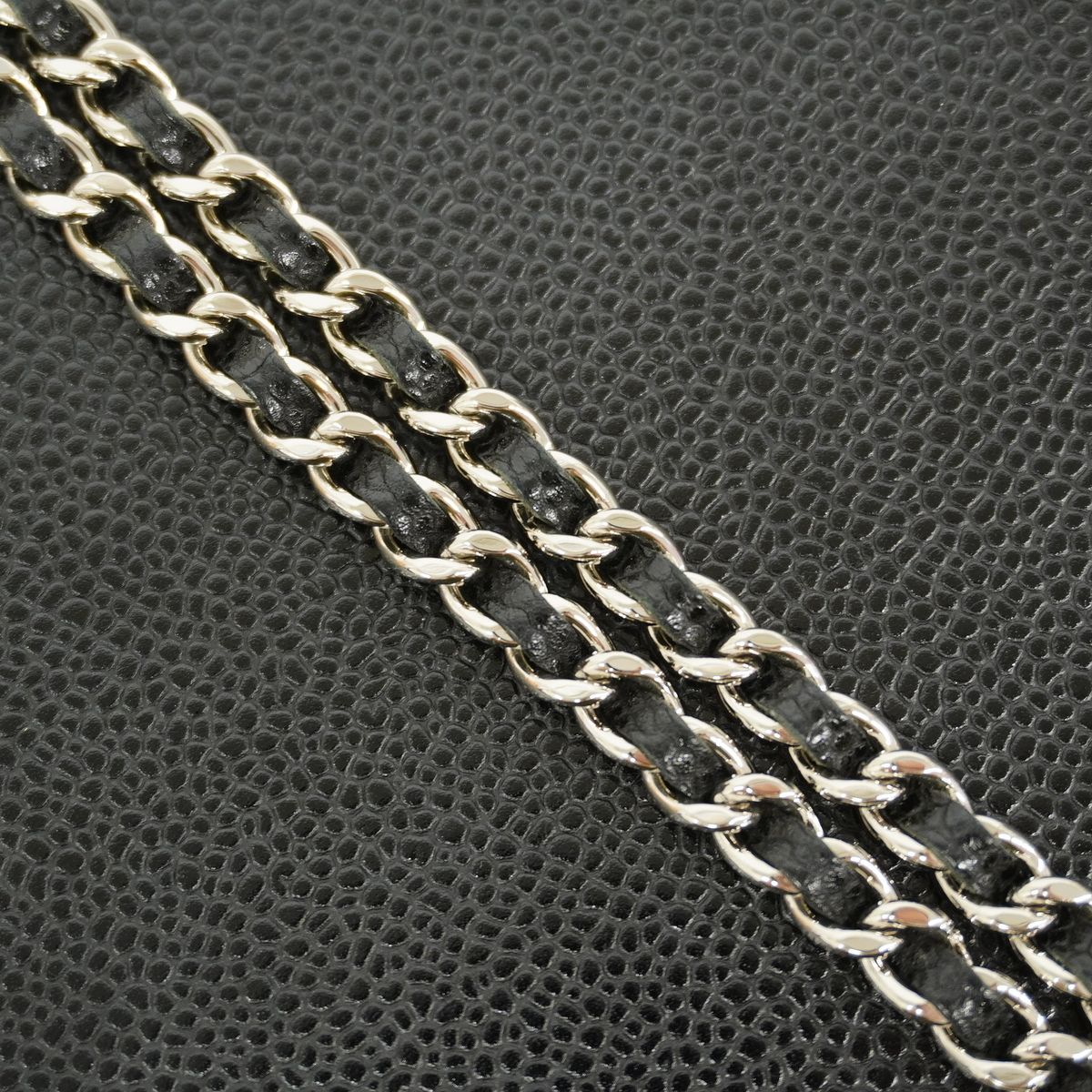 Chanel Wallet on Chain Caviar Leather Ebene Silver Shoulder Bag — view 8