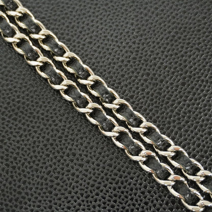 Chanel Wallet on Chain Caviar Leather Ebene Silver Shoulder Bag — view 8
