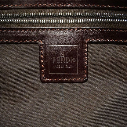 Fendi Handbag Zucca Mamma Bucket Nylon Canvas Brown Silver — view 5